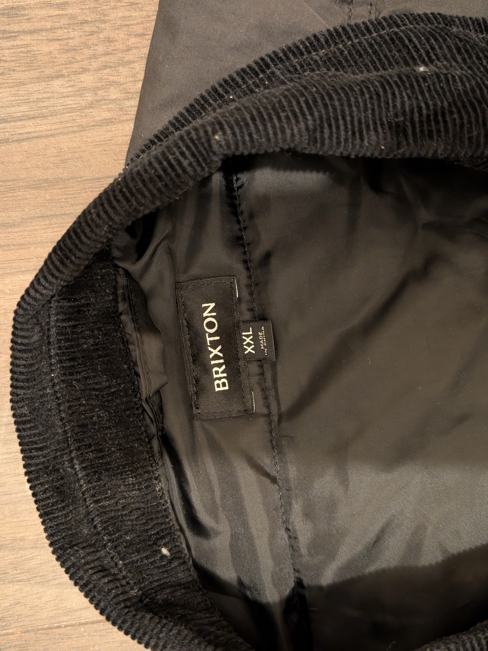 Men's Black Quilted Jacket with Corduroy Collar - Picture 2 of 3